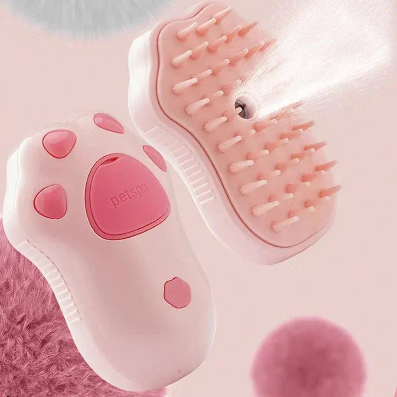Electric Cat Steam Brush – 3 - In - 1 Pet Grooming Comb with Water Spray for Cats and Dogs, USB Rechargeable - Mijn winkel