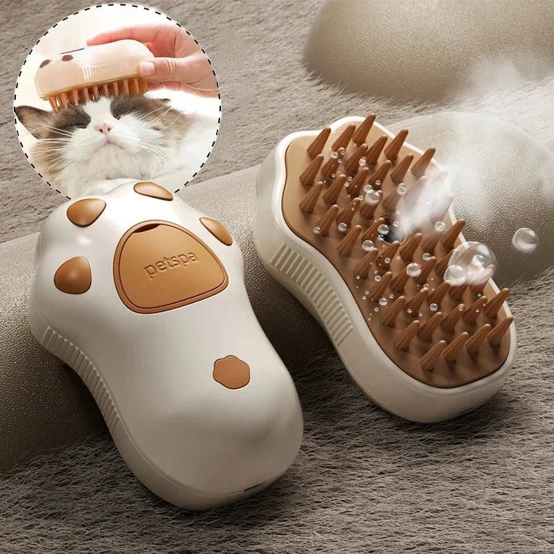 Electric Cat Steam Brush – 3 - In - 1 Pet Grooming Comb with Water Spray for Cats and Dogs, USB Rechargeable - Mijn winkel
