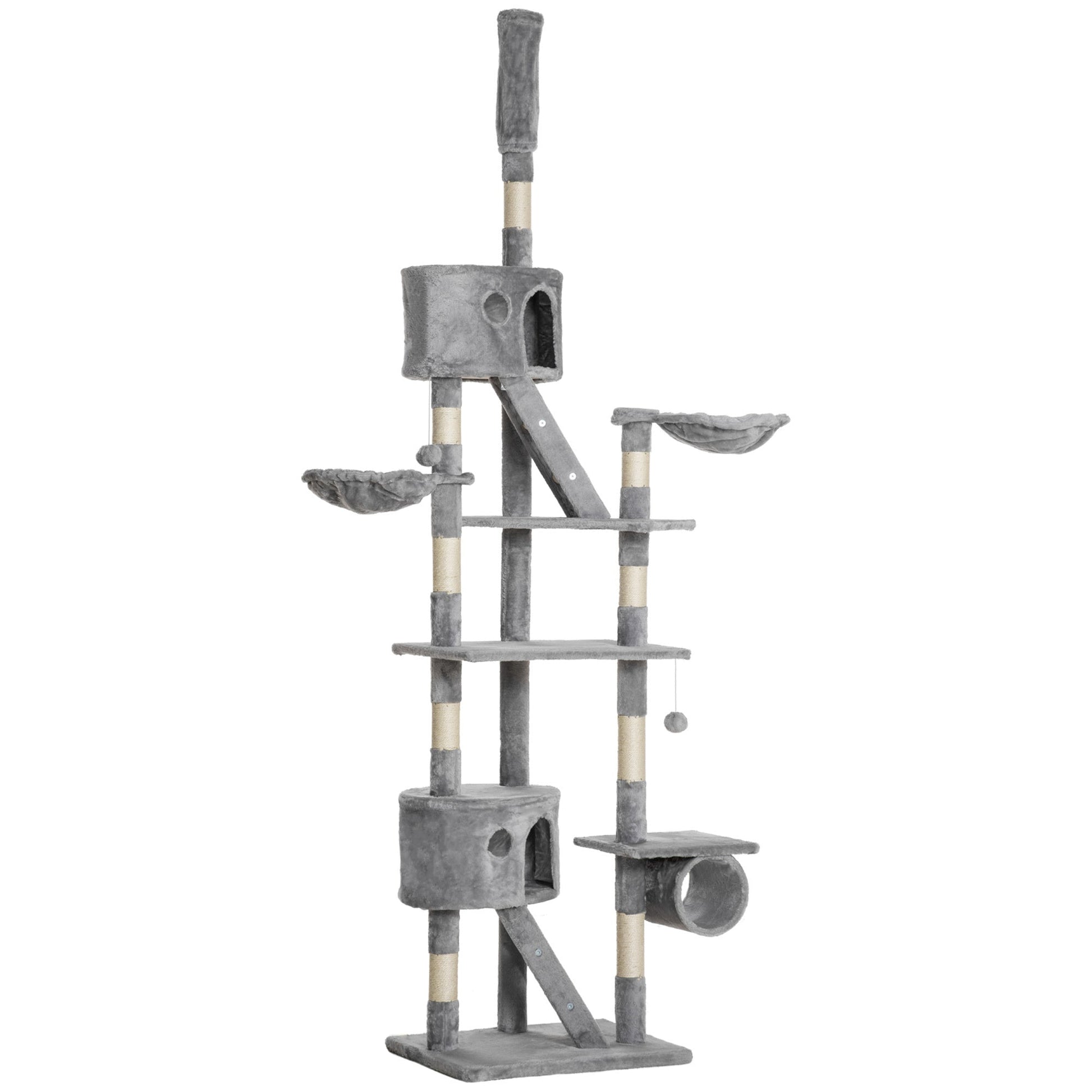 Floor Standing Cat Tree 94.5 - 10.25 Inch Height Adjustable Cat Climbing Tower, Apartment Hammock - Mijn winkel