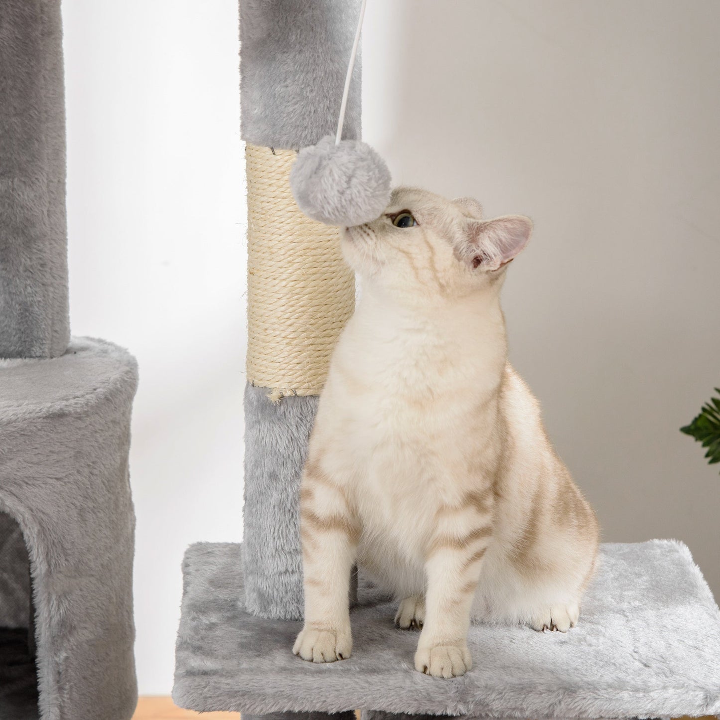 Floor Standing Cat Tree 94.5 - 10.25 Inch Height Adjustable Cat Climbing Tower, Apartment Hammock - Mijn winkel