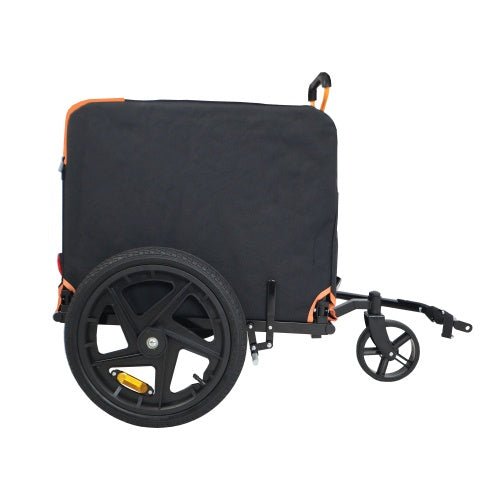 Foldable Pet Jogging Stroller Dog Carriers Bicycle Trailer Pet Dog Cat Bike Trailer Orange And Black - Ideal For Small Pets - Mijn winkel