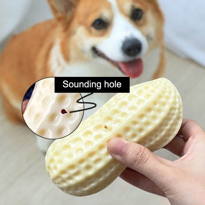 Funny Pet Dog Squeaky Toys For Small Middle Dogs Bite Resistant Puppy Cat Dogs Toys Pets Rubber Peanut Clean Tooth Chew Toy - Mijn winkel
