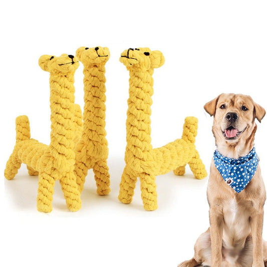 Giraffe Bite Resistant Pet Dog Chew Toys For Small Dogs Cleaning Teeth Puppy Dog Rope Knot Ball Toy Playing Animals Dogs Toys Pets - Mijn winkel