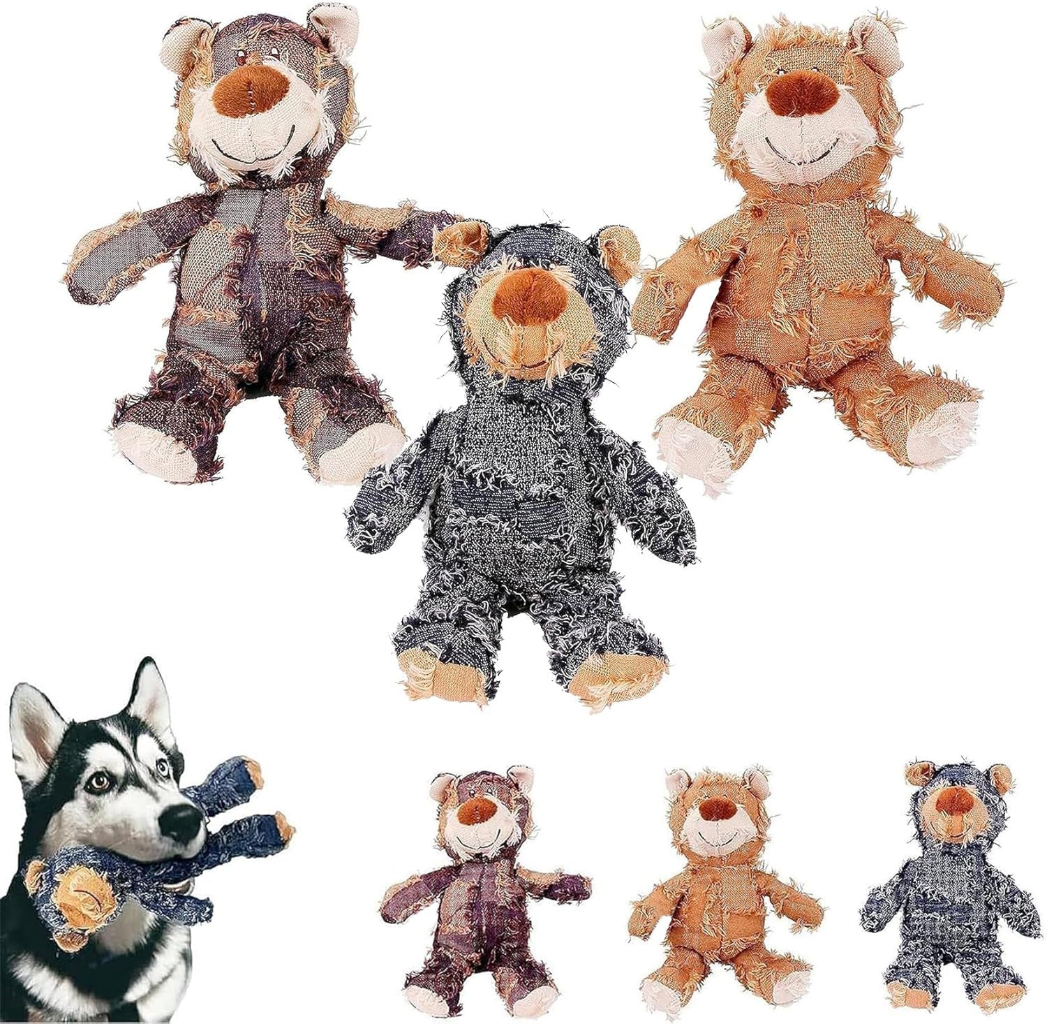 Indestructible Robust Bear, 2024 New Indestructible Squeaky Toys For Dogs, Durable Squeaky Dog Toys For Heavy Chewers, Interactive Dog Toys - Mijn winkel