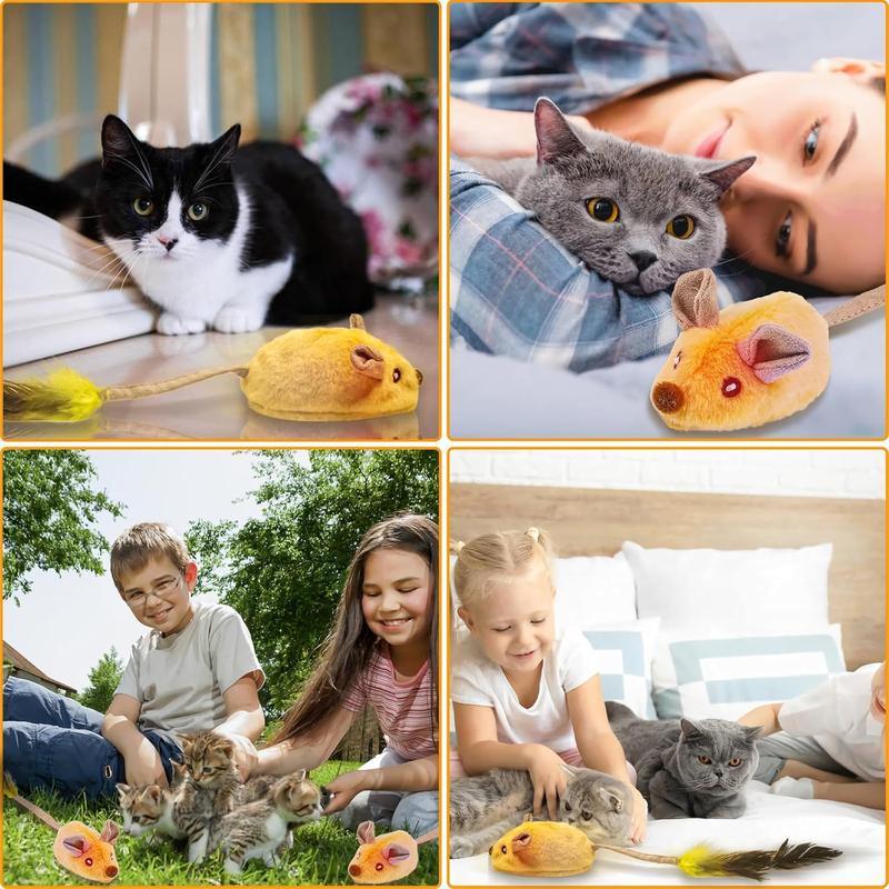 Interactive Cat Toys Mouse With LED Lights ForIndoor Cats USB Rechargeable Cat Mouse Toysfor Cats, Moving Automatic Chirping Squeakywith Feather Tail For All Breeds Cat Catnip Toys Forinteractive Toys - Mijn winkel