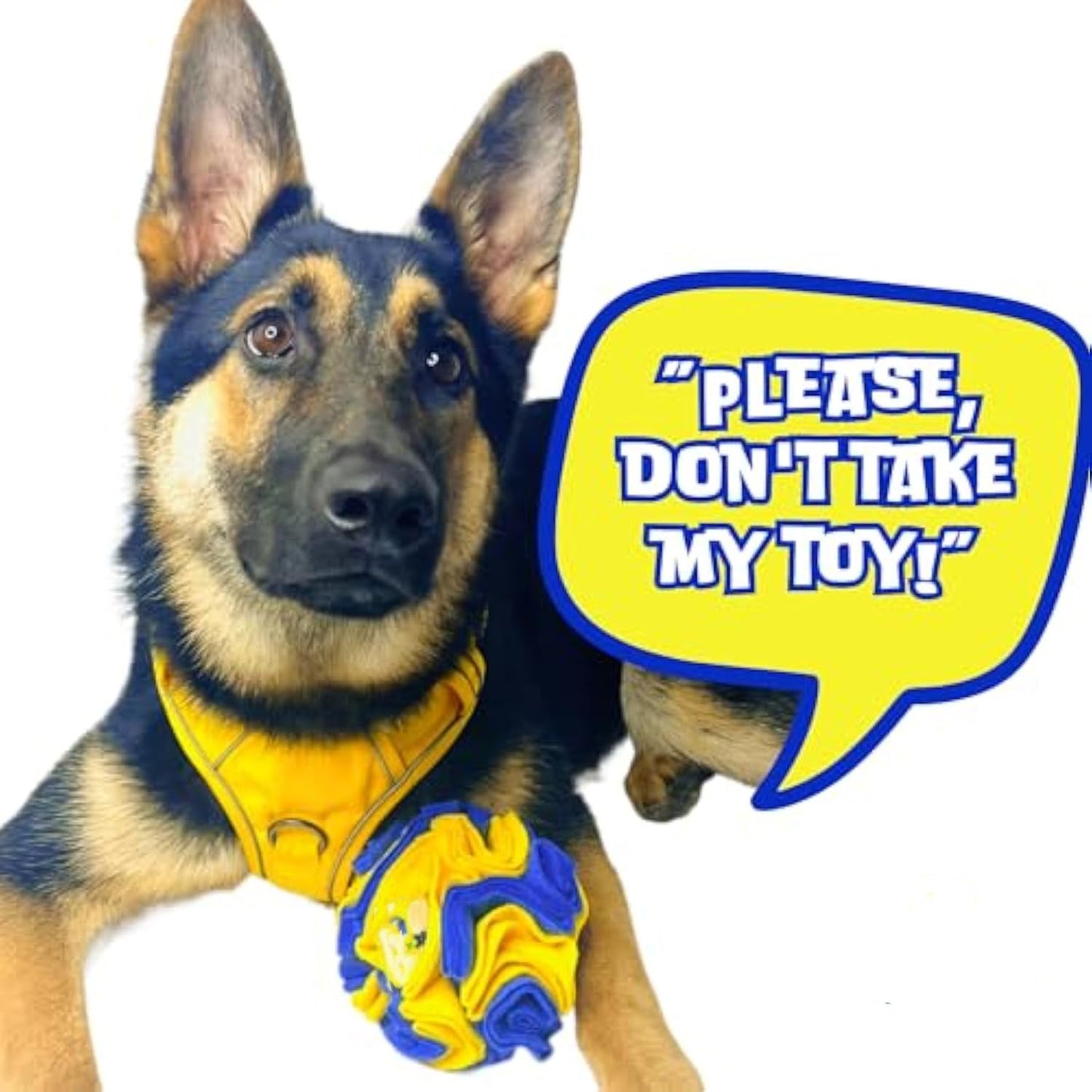 Interactive Toy Foraging Dog Puzzle Ball - Dog Enrichment Toys Vibrant Yellow And Blue Optimal Visual Stimulation Toys For Blind Dogs Snuffle Ball For Dogs - Mijn winkel