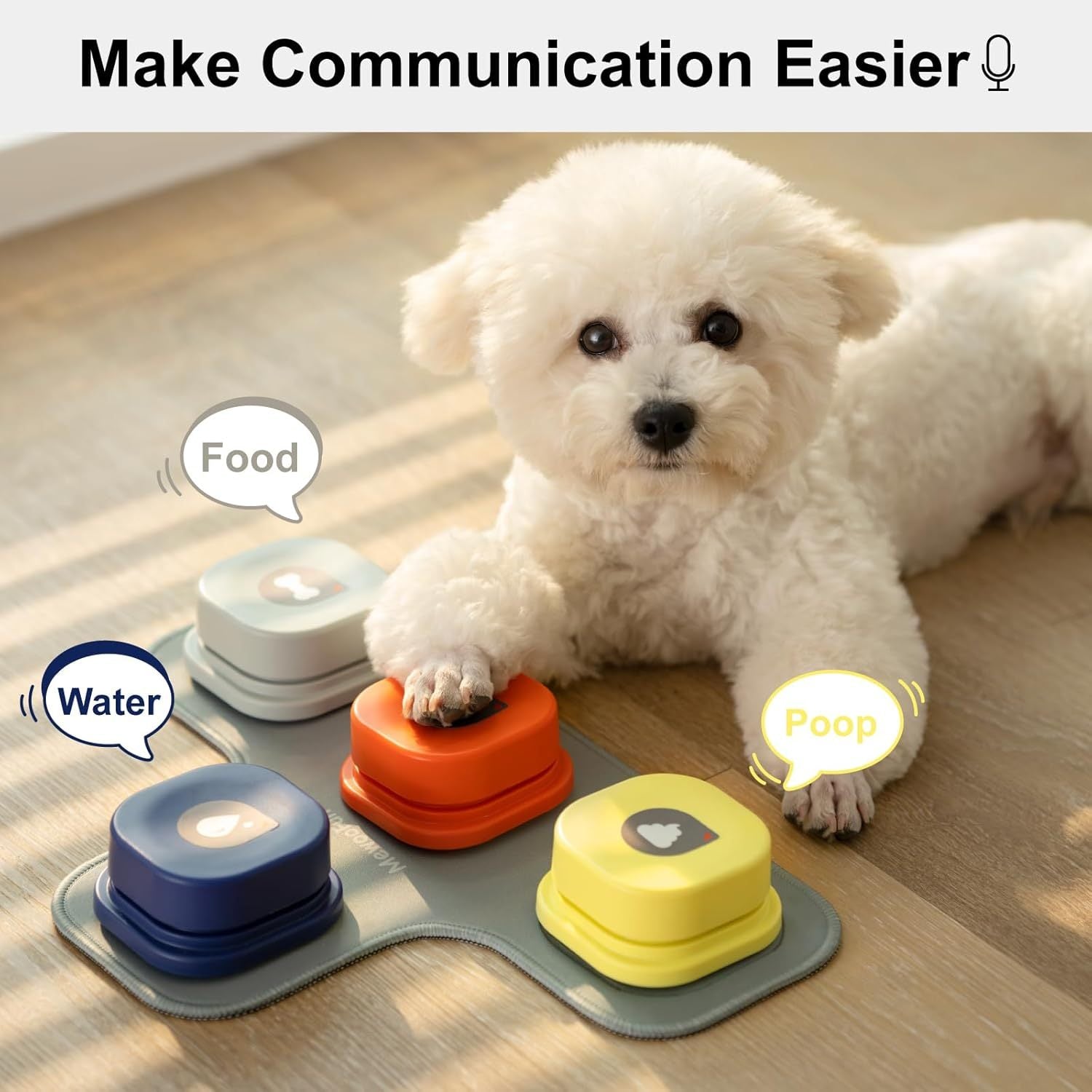MEWOOFUN Dog Talking Buttons Set - 3 Recordable Communication Buttons With - Mijn winkel