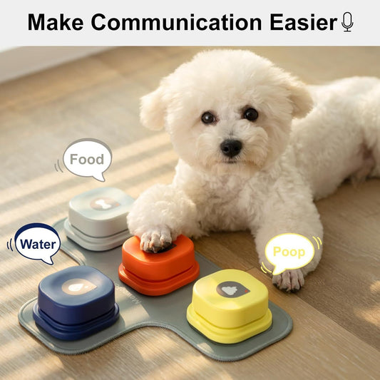 MEWOOFUN Dog Talking Buttons Set - 3 Recordable Communication Buttons With - Mijn winkel