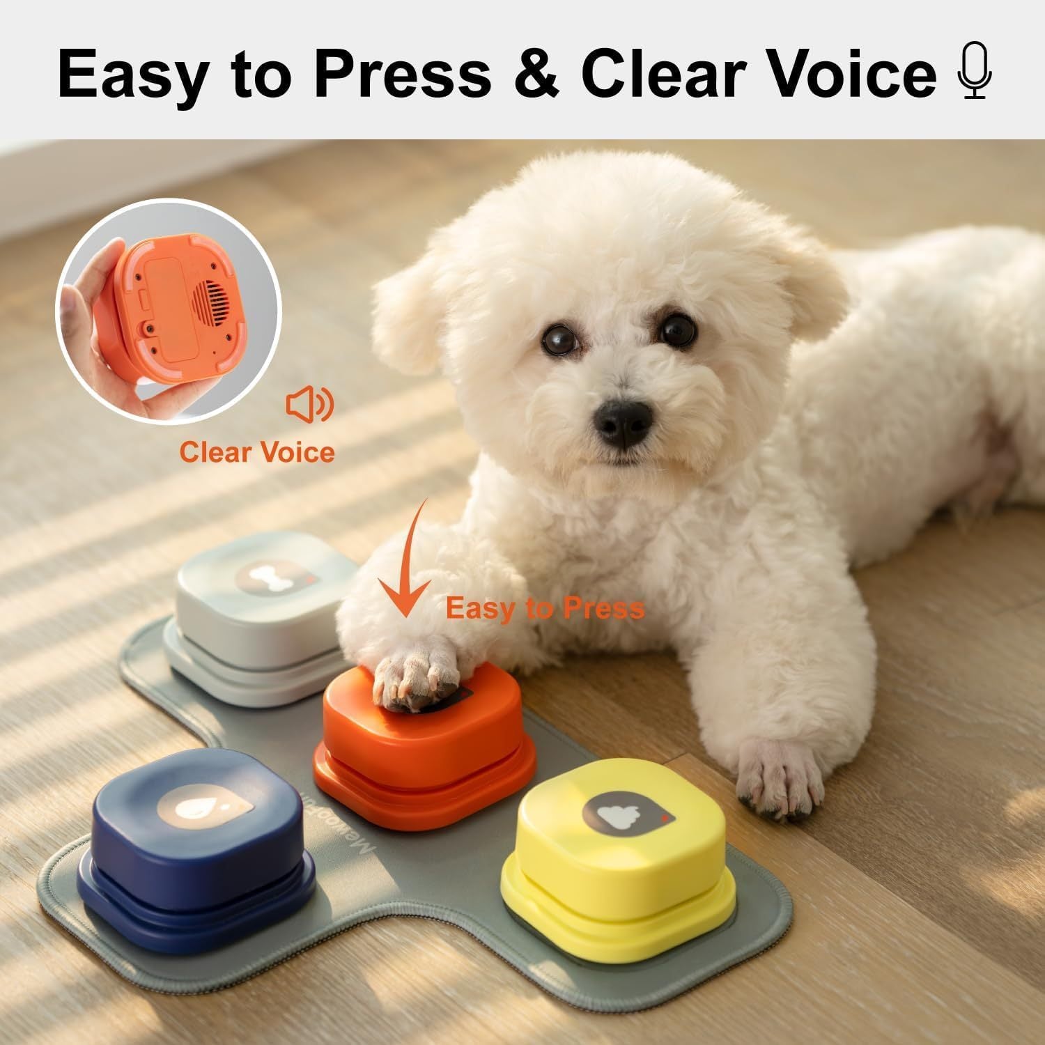 MEWOOFUN Dog Talking Buttons Set - 3 Recordable Communication Buttons With - Mijn winkel