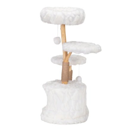 Modern Cat Tree, Natural Branch Cat Tower, Luxury Cat Condo, Indoor Cat Furniture, Kitten Cat Gift, White - Mijn winkel
