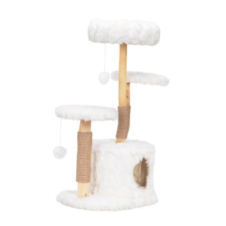 Modern Cat Tree, Natural Branch Cat Tower, Luxury Cat Condo, Indoor Cat Furniture, Kitten Cat Gift, White - Mijn winkel