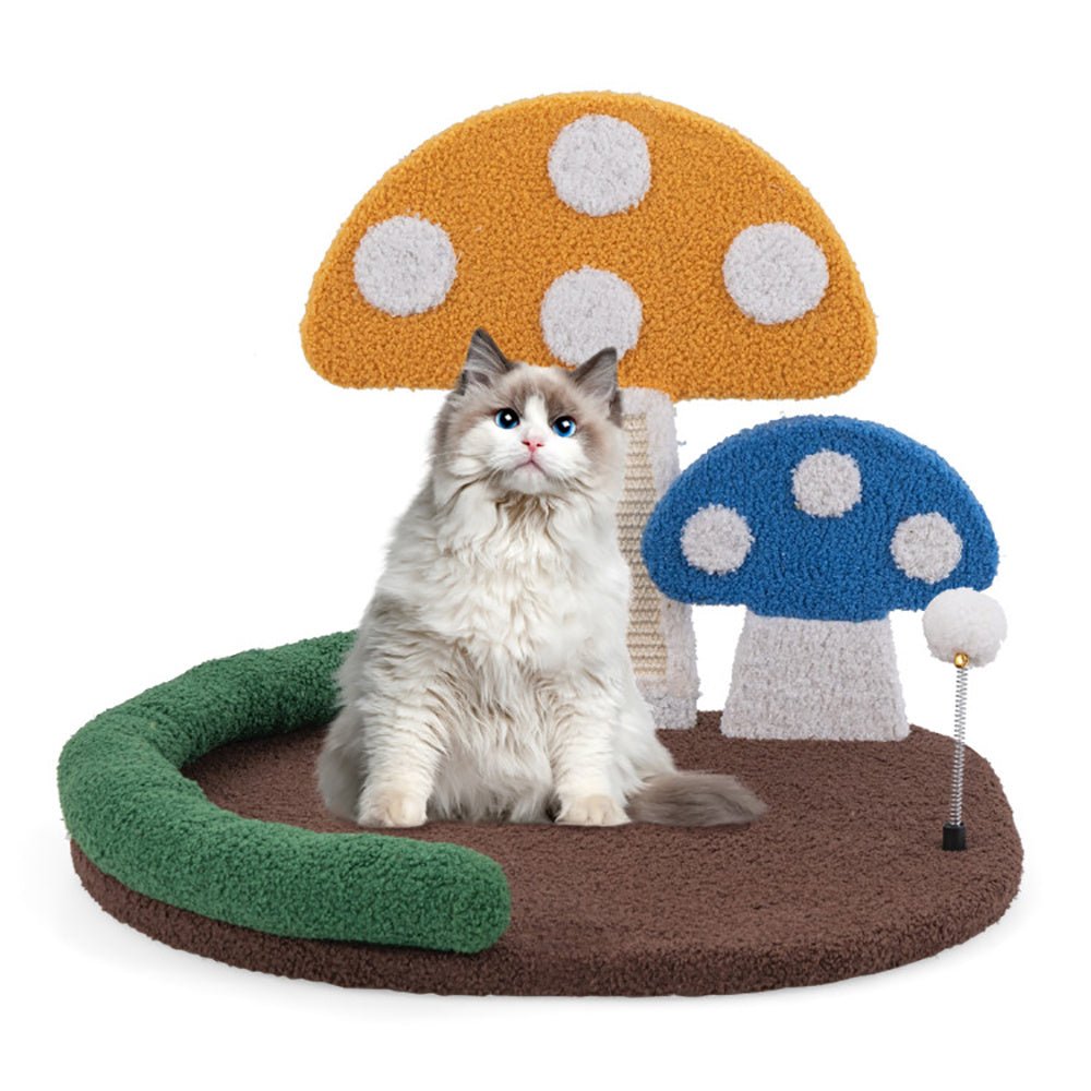Mushroom Cat Bed Cat Claw Scratcher With Wide Bed And Sisal Scratch Panel - Mijn winkel
