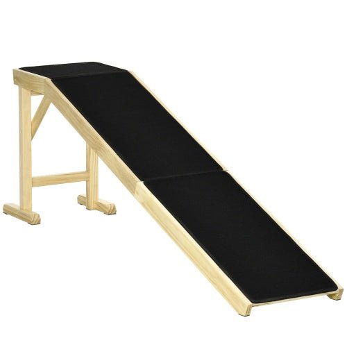 PawHut Dog Ramp For Bed, Pet Ramp For Dogs With Non - Slip Carpet And Top Platform, 74 X 16 X 25, Natural - Mijn winkel
