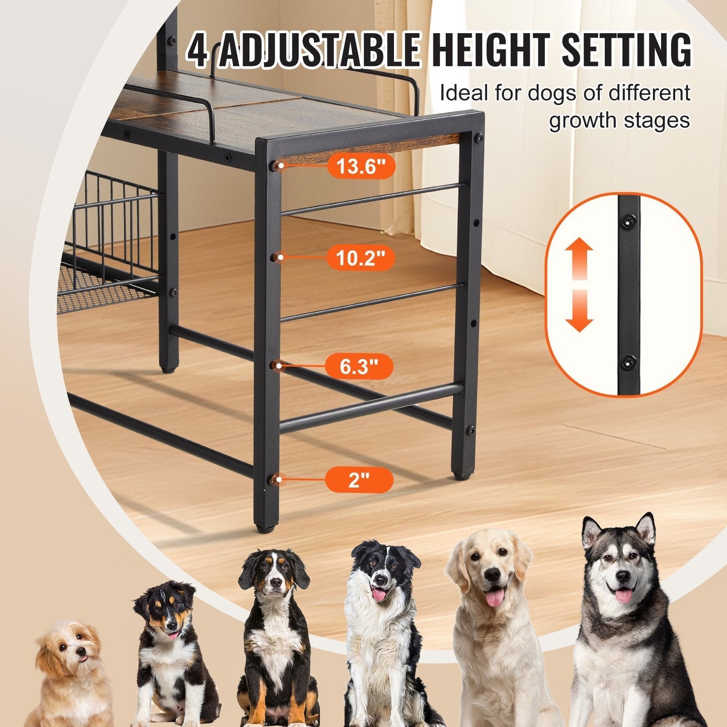 Pet Feeding Station With Storage Dog Food & Toy Organizer Raised Dog Bowls - Mijn winkel