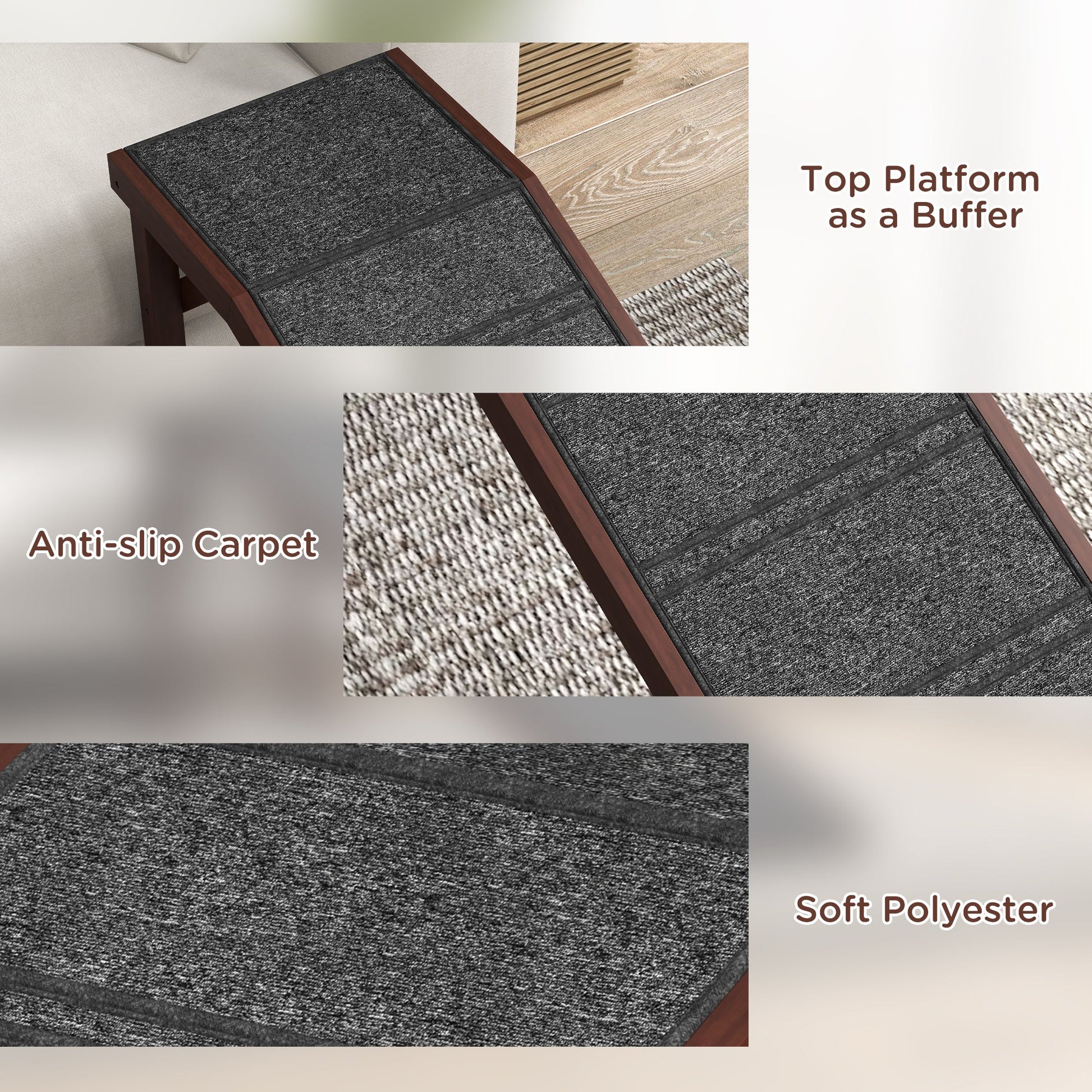 Pet Ramp For Dogs With Non - slip Carpet And Top Platform - Mijn winkel