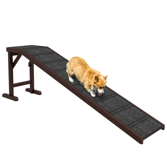 Pet Ramp For Dogs With Non - slip Carpet And Top Platform - Mijn winkel