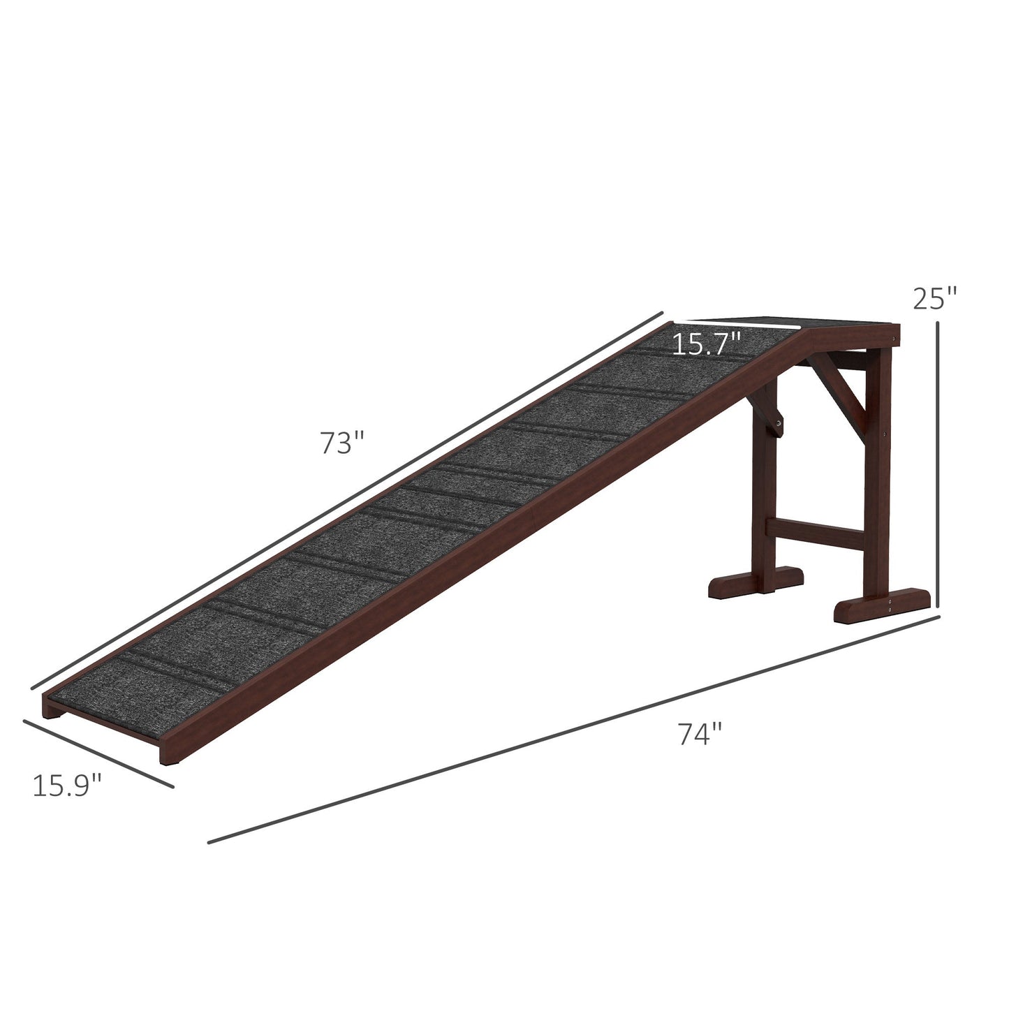 Pet Ramp For Dogs With Non - slip Carpet And Top Platform - Mijn winkel