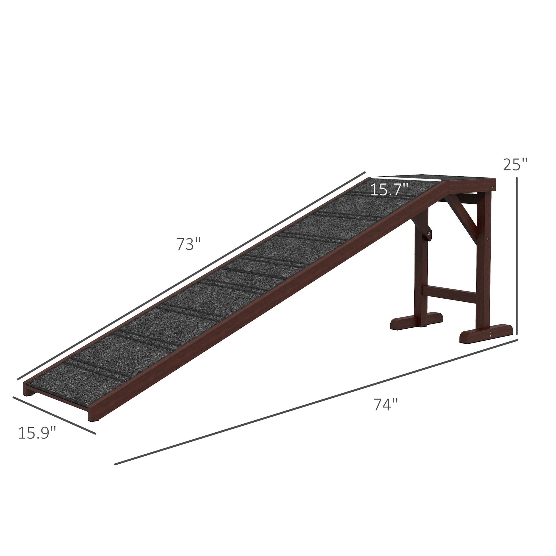 Pet Ramp For Dogs With Non - slip Carpet And Top Platform - Mijn winkel