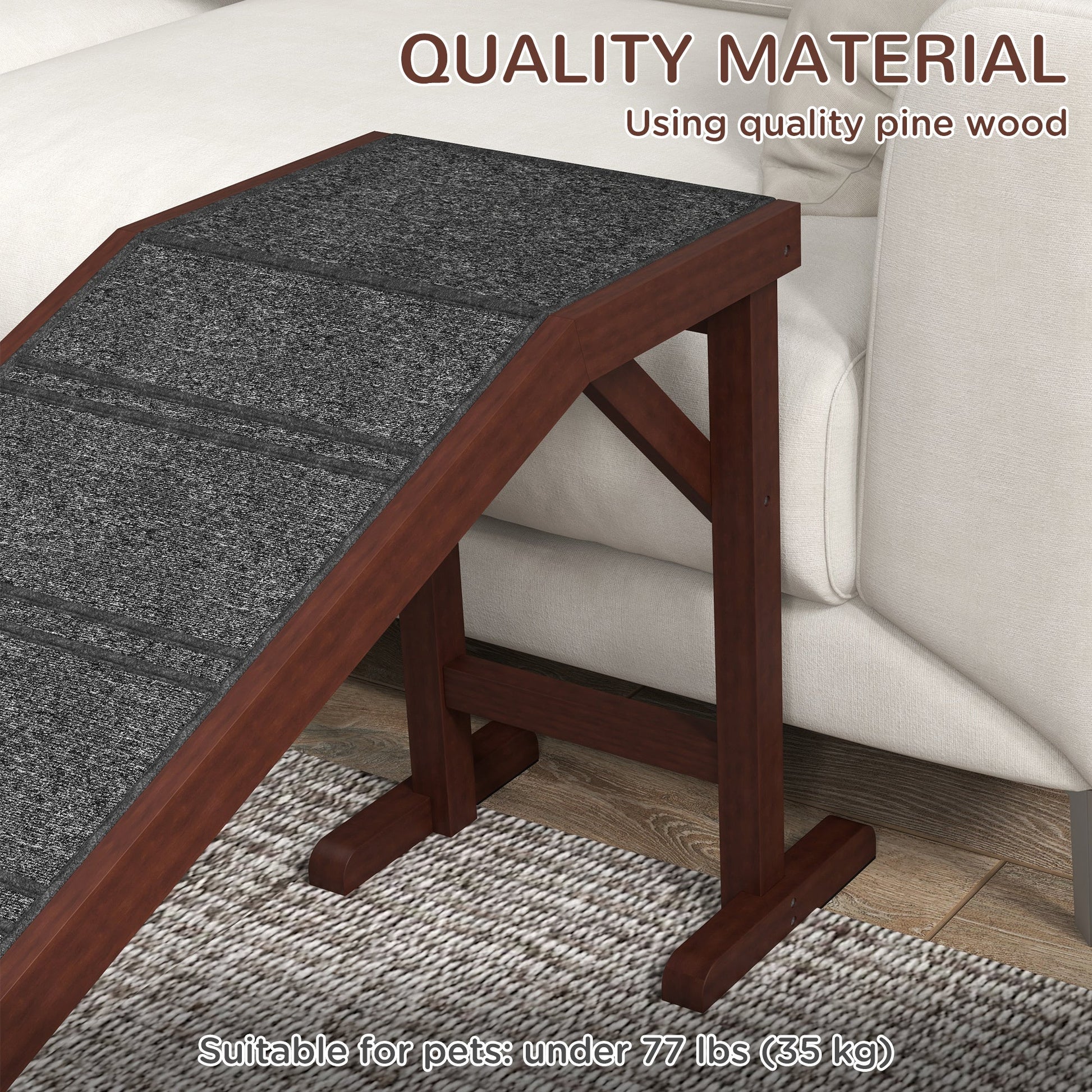 Pet Ramp For Dogs With Non - slip Carpet And Top Platform - Mijn winkel