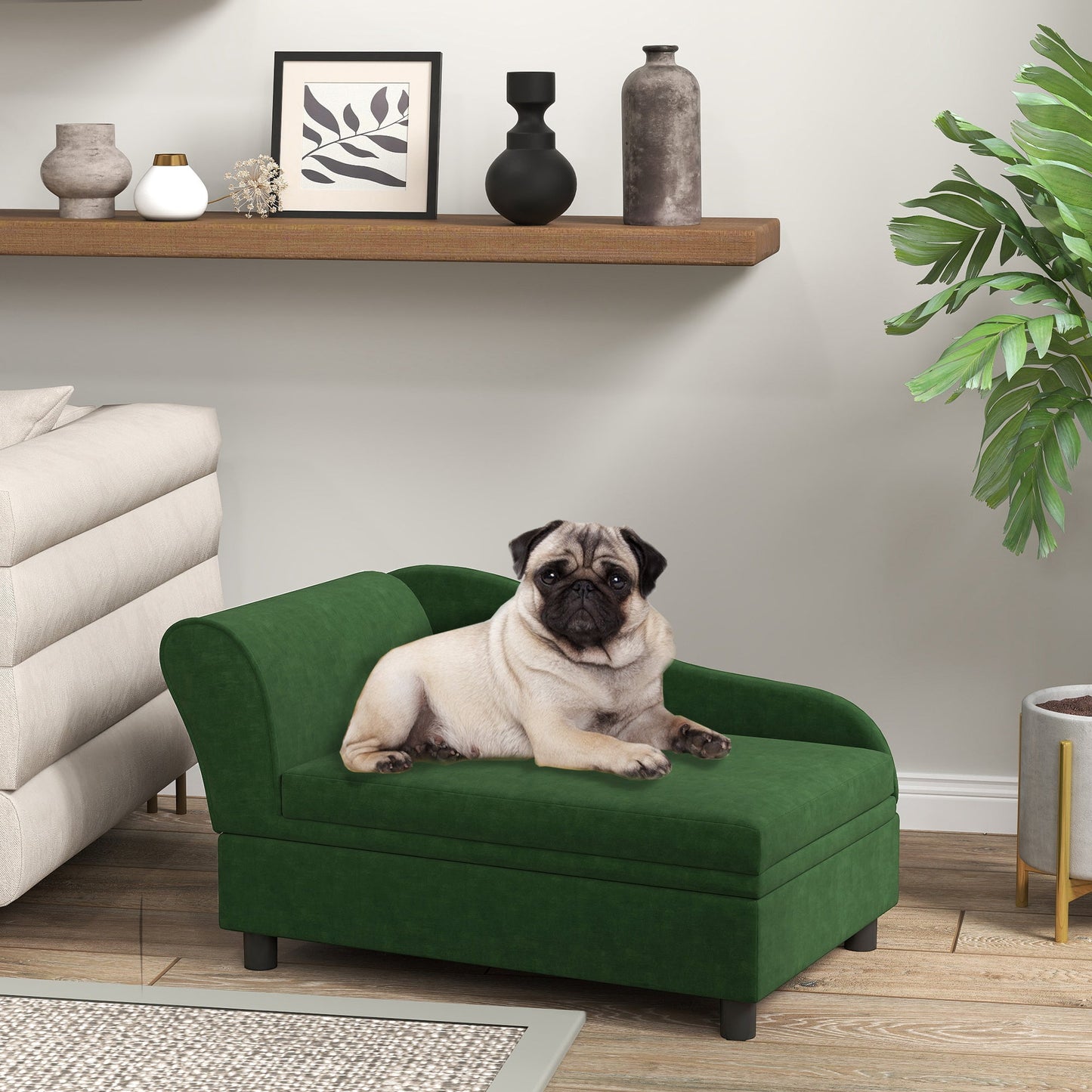 Pet Sofa Bed Couch With Storage, Pet Sofa For Cats And Small Dogs, Green - Mijn winkel