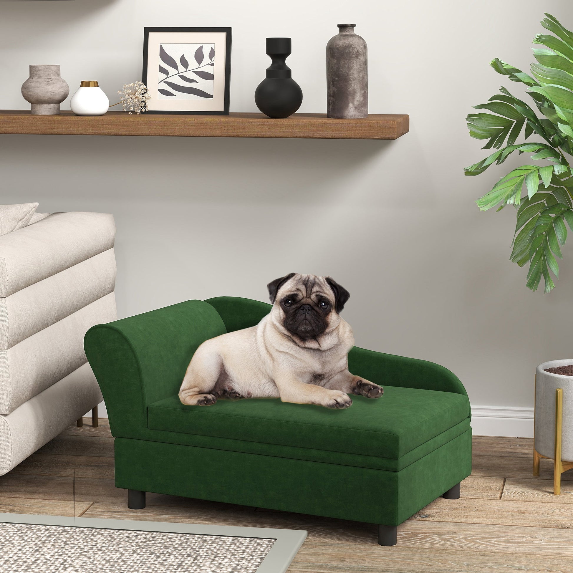Pet Sofa Bed Couch With Storage, Pet Sofa For Cats And Small Dogs, Green - Mijn winkel