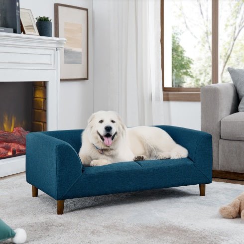 Pet Sofa With Backrest And Armrests, Modern Rectangular Pet Sofa Suitable For Medium And Large Dogs, Soft Cushion Comfortable Dog Sofa - Mijn winkel
