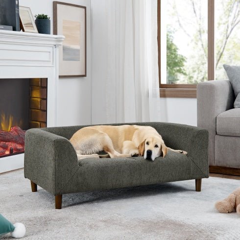 Pet Sofa With Backrest And Armrests, Modern Rectangular Pet Sofa Suitable For Medium And Large Dogs, Soft Cushion Comfortable Dog Sofa - Mijn winkel