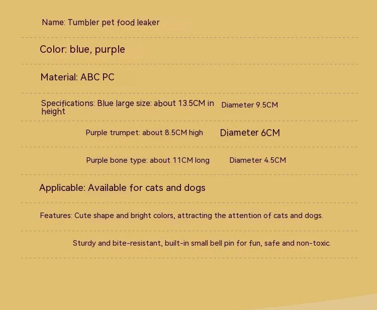 Pet Tumbler Pet Toys Dogs And Cats Educational Toys Pet Leakage Food Feeder - Mijn winkel