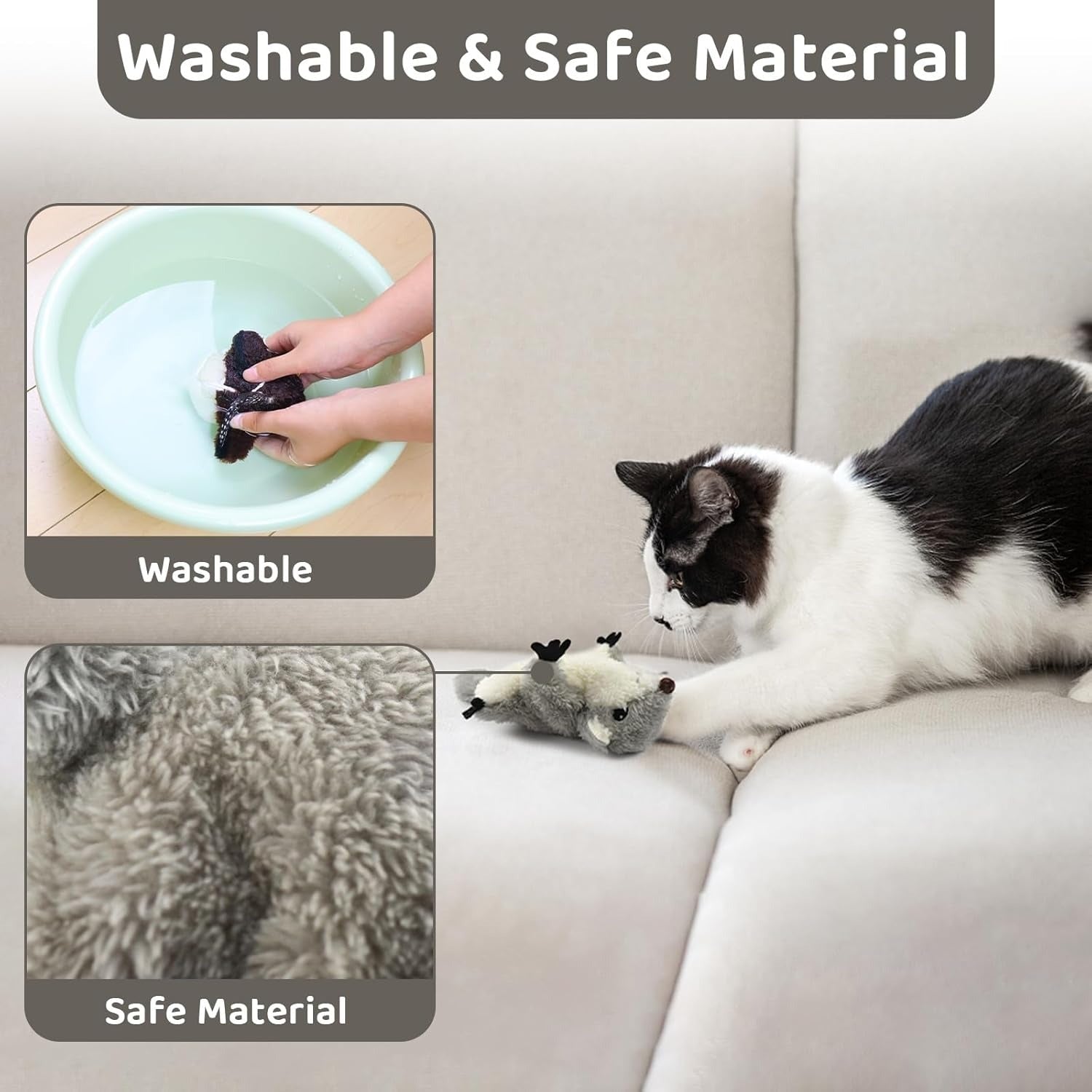PROKEl Pet Toys, Cat Catnip Toys FlappingSquirrel, Rechargeable Touch Activated KittenToys, Lifelike Interactive Cats Toy Indoor, CatKicker Plush Toys For All Breeds Universalinteractive Toy Cat Toys - Mijn winkel