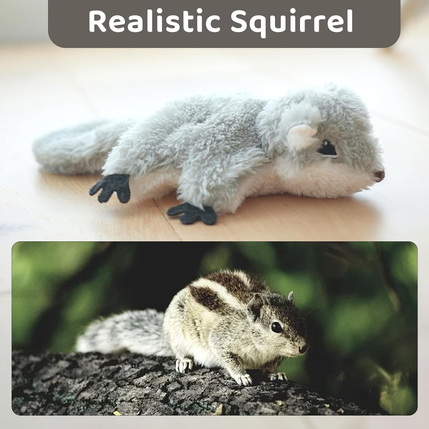 PROKEl Pet Toys, Cat Catnip Toys FlappingSquirrel, Rechargeable Touch Activated KittenToys, Lifelike Interactive Cats Toy Indoor, CatKicker Plush Toys For All Breeds Universalinteractive Toy Cat Toys - Mijn winkel