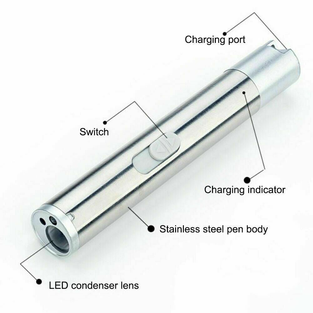 Red Laser Pointer Pen USB Rechargeable LED Light 3 In 1 UV Flashlight Cat Dog Toys - Mijn winkel