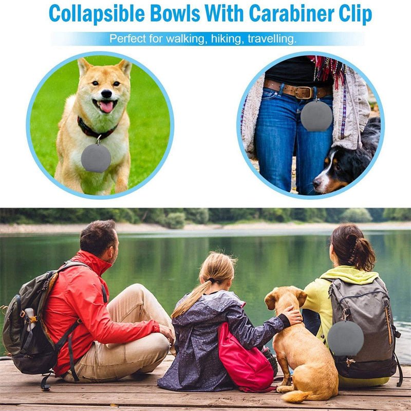 Rubber Foldable Double Bowl Pet Feeding Bowl Pets Supplies Dog Cat Bowls - Mijn winkel