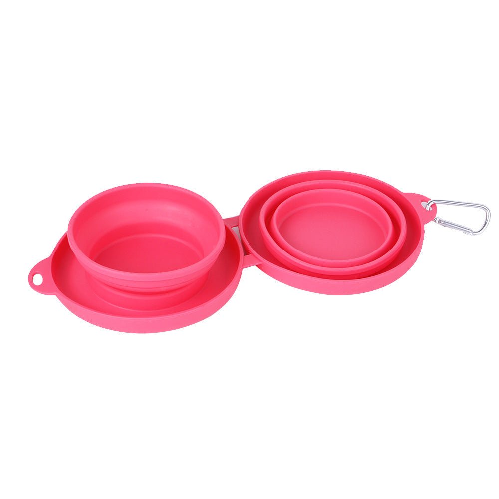 Rubber Foldable Double Bowl Pet Feeding Bowl Pets Supplies Dog Cat Bowls - Mijn winkel