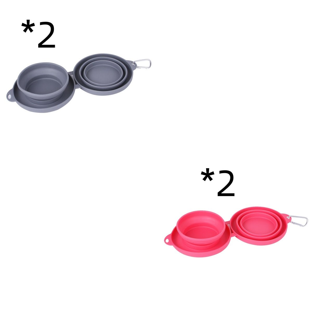 Rubber Foldable Double Bowl Pet Feeding Bowl Pets Supplies Dog Cat Bowls - Mijn winkel