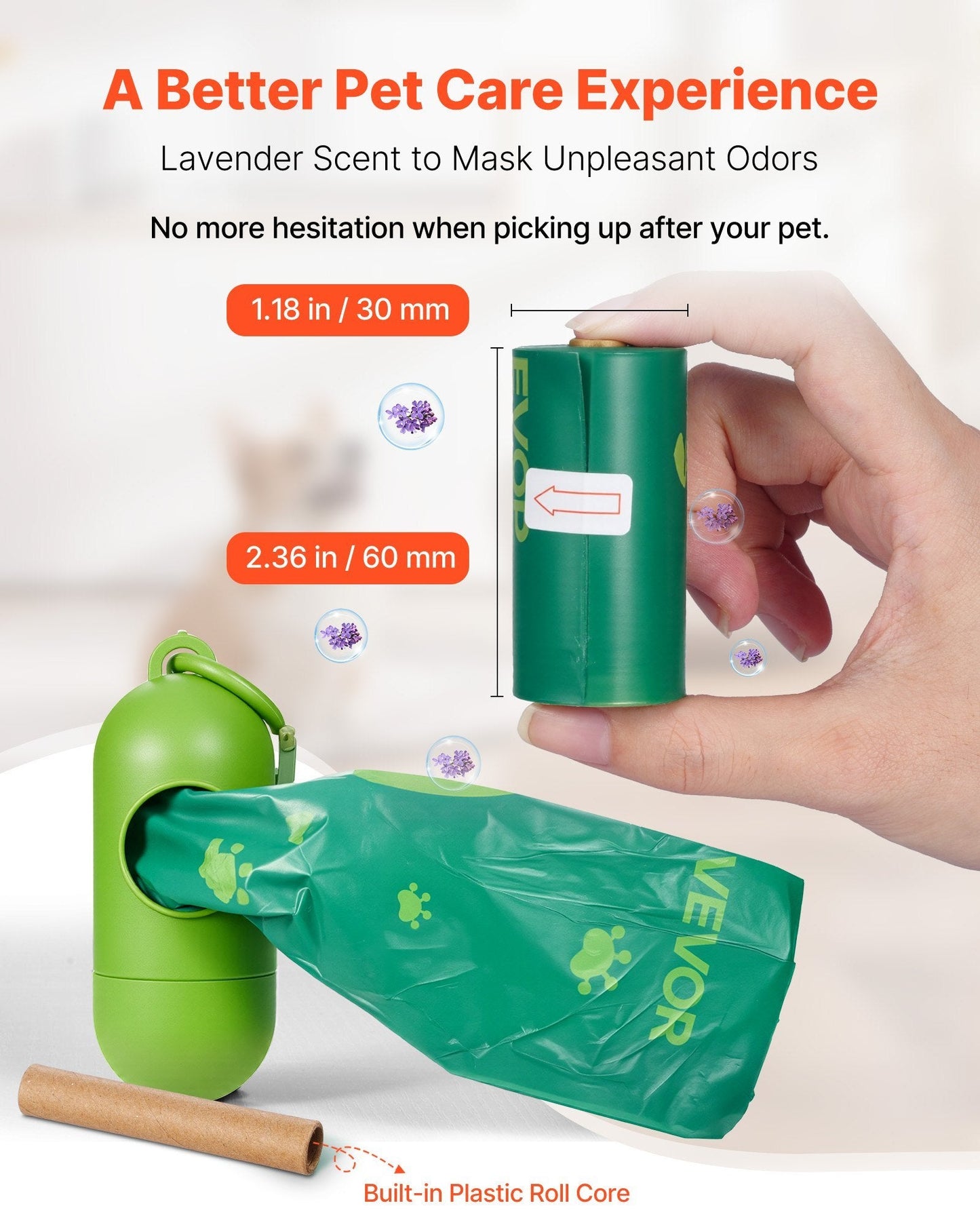 Thick Dog Poop Waste Bags Refill Rolls 270PCS Lavender Scented Biodegradable - Mijn winkel
