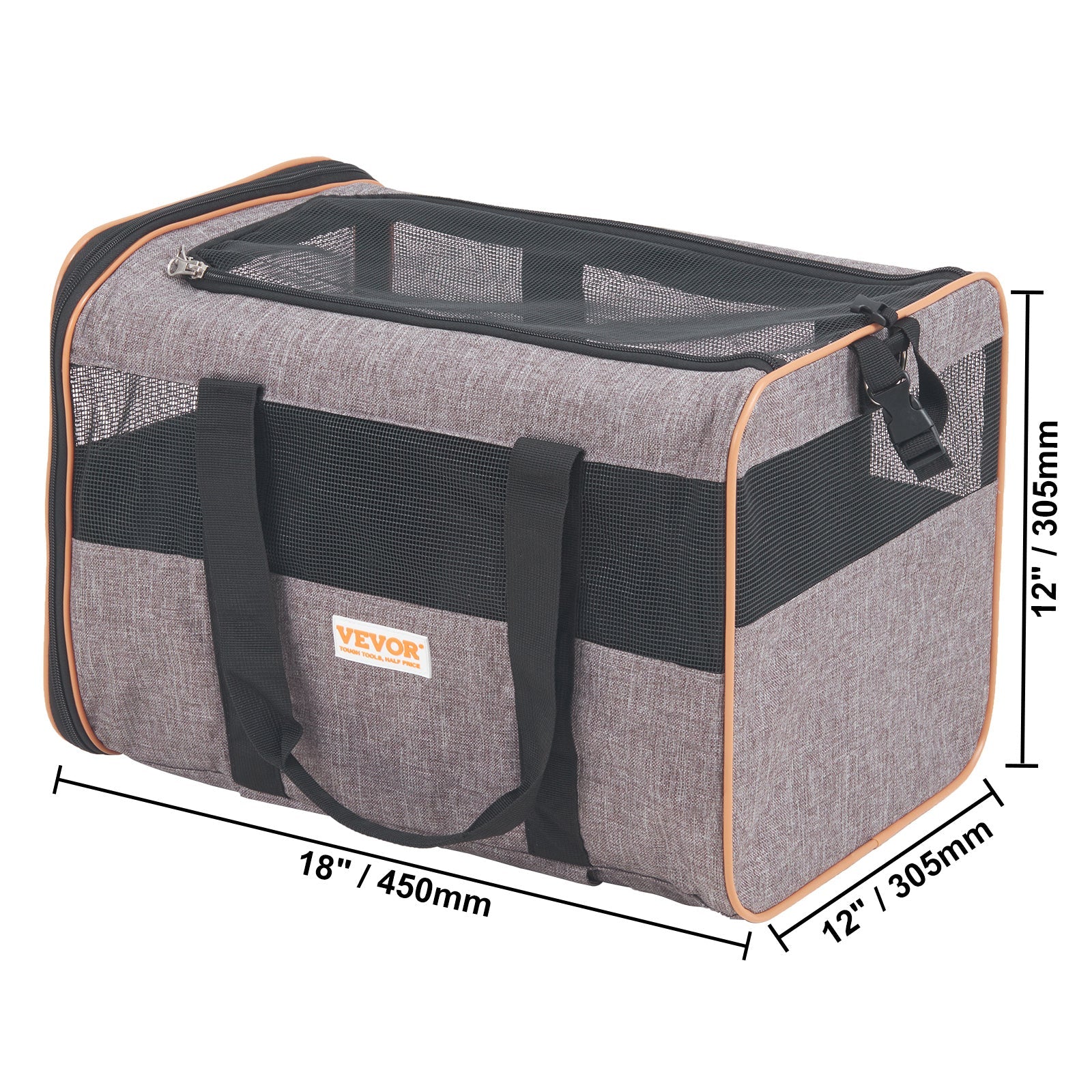 VEVOR Cat Carrier With Wheels, Airline Approved Rolling Pet Carrier With Telescopic Handle And Shoulder Strap, Dog Carrier With Wheels For Pets Under 22 Lbs, With 1 Folding Bowl, Grey - Mijn winkel