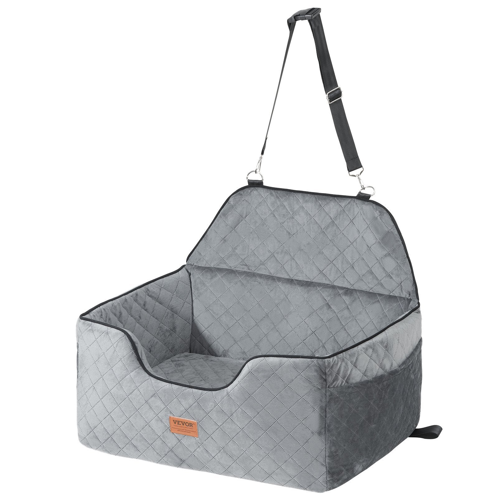 VEVOR Dog Booster Car Seat Pet Car Seat For Medium Large Dog Up To 55 Lbs Gray - Mijn winkel