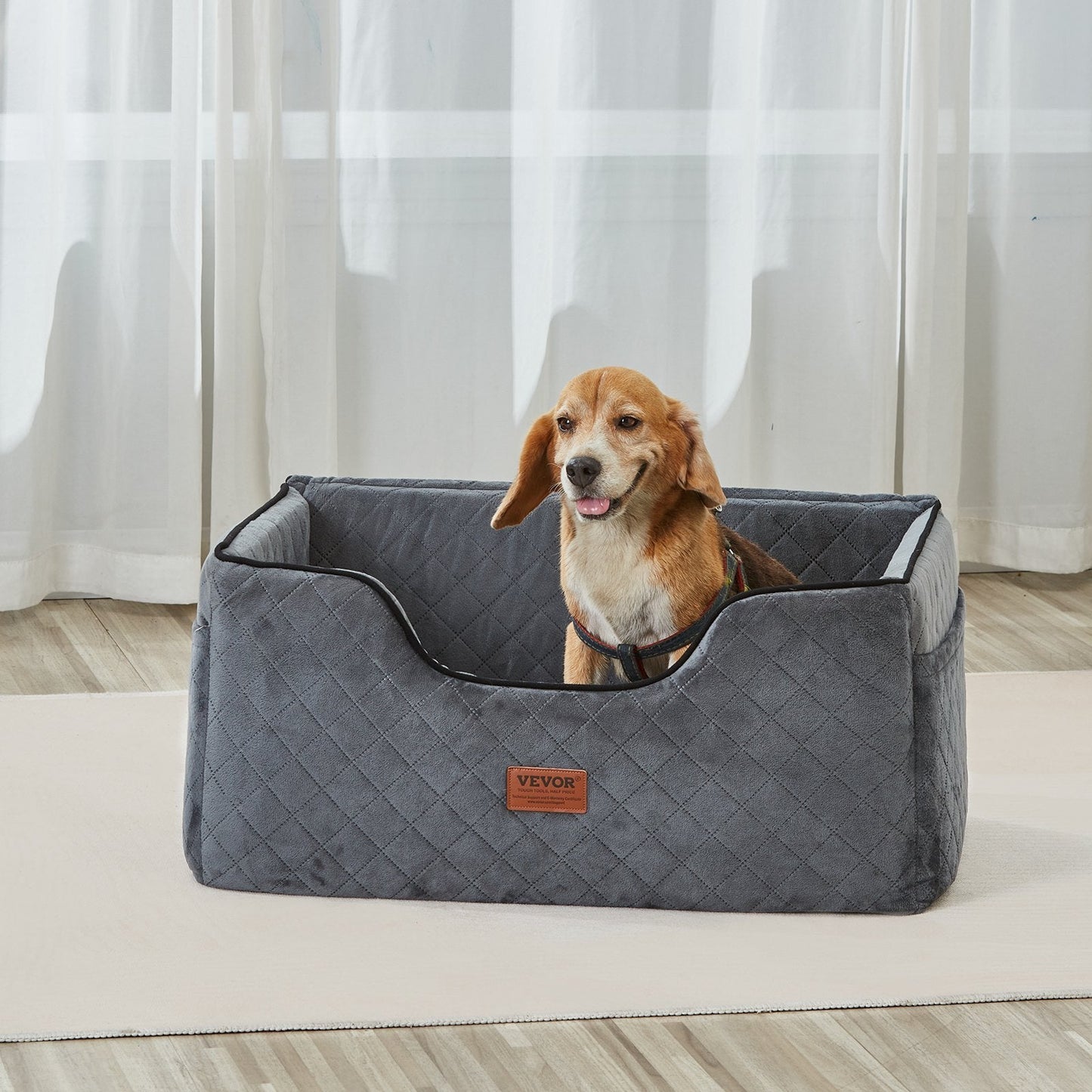 VEVOR Dog Booster Car Seat Pet Car Seat For Medium Large Dog Up To 55 Lbs Gray - Mijn winkel