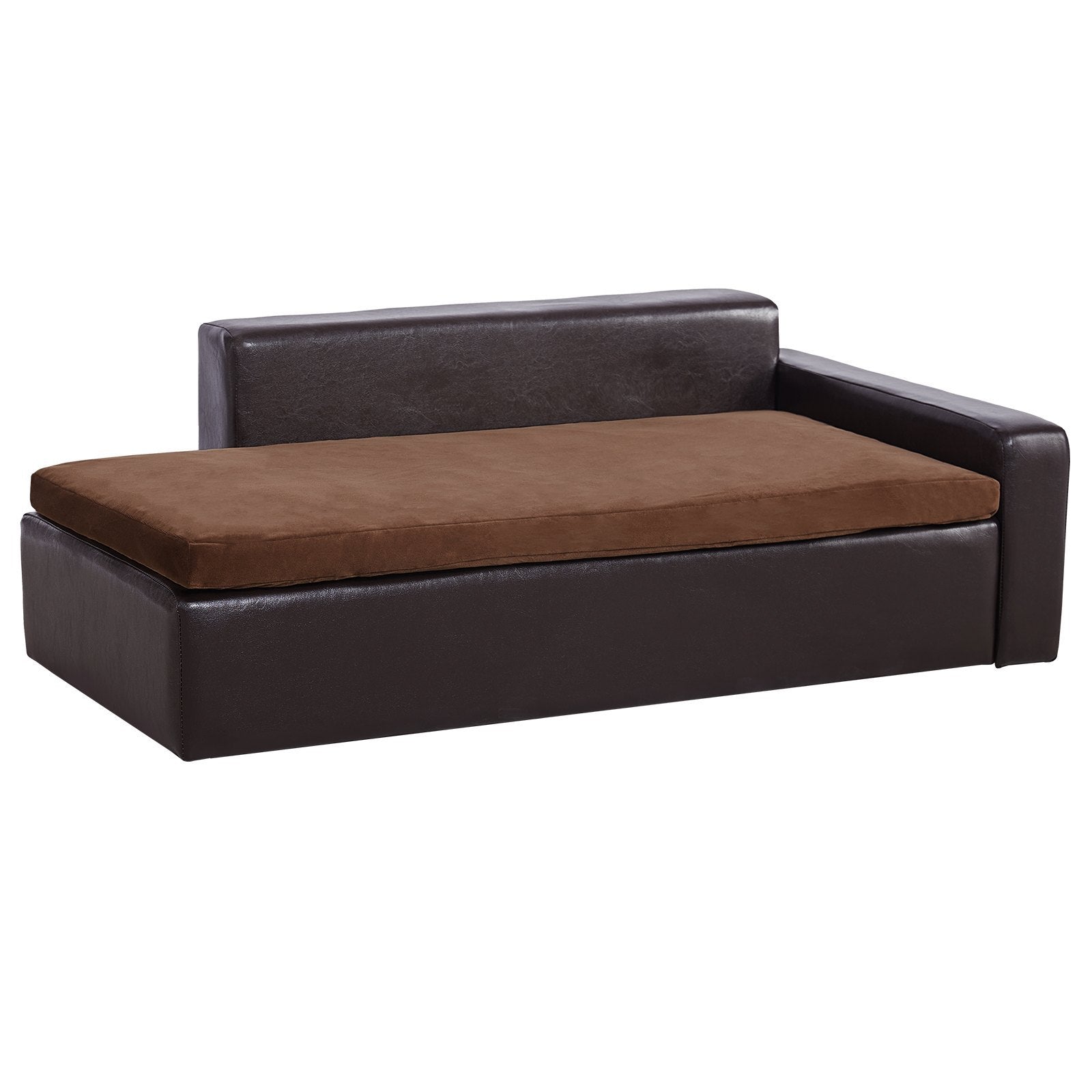 VEVOR Pet Sofa, Dog Couch For Large - Sized Dogs And Cats, Soft Leather Dog Sofa Bed, 110 Lbs Loading Cat Sofa, Black - Mijn winkel
