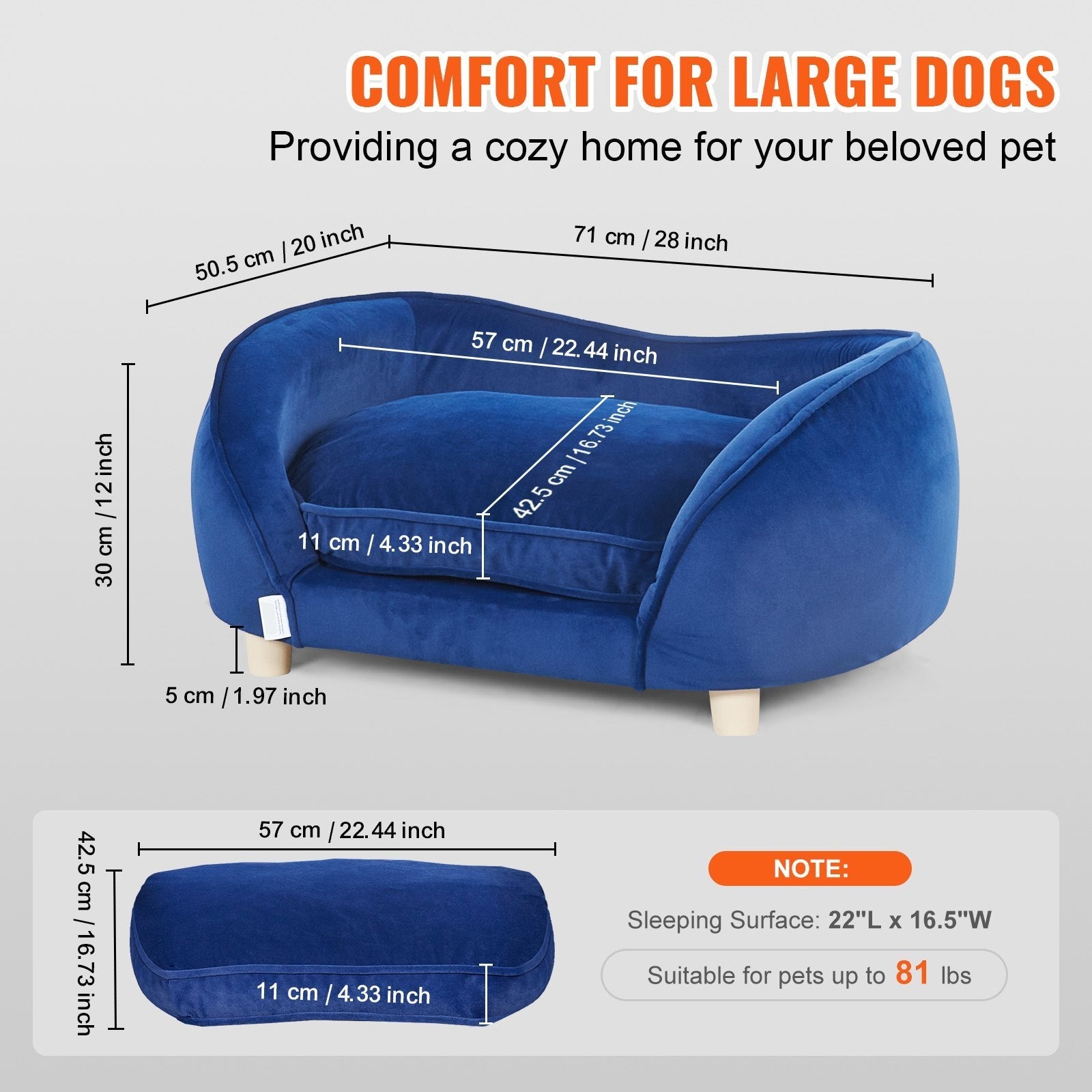 VEVOR Pet Sofa Dog Couch For Medium - Sized Dogs And Cats Dog Sofa Bed 81 Lbs - Mijn winkel