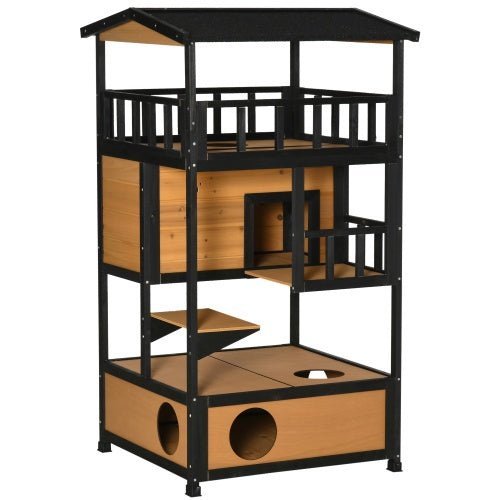 Wooden Outdoor Cat House, Wild Cat Shelter Kitten Tree - Mijn winkel